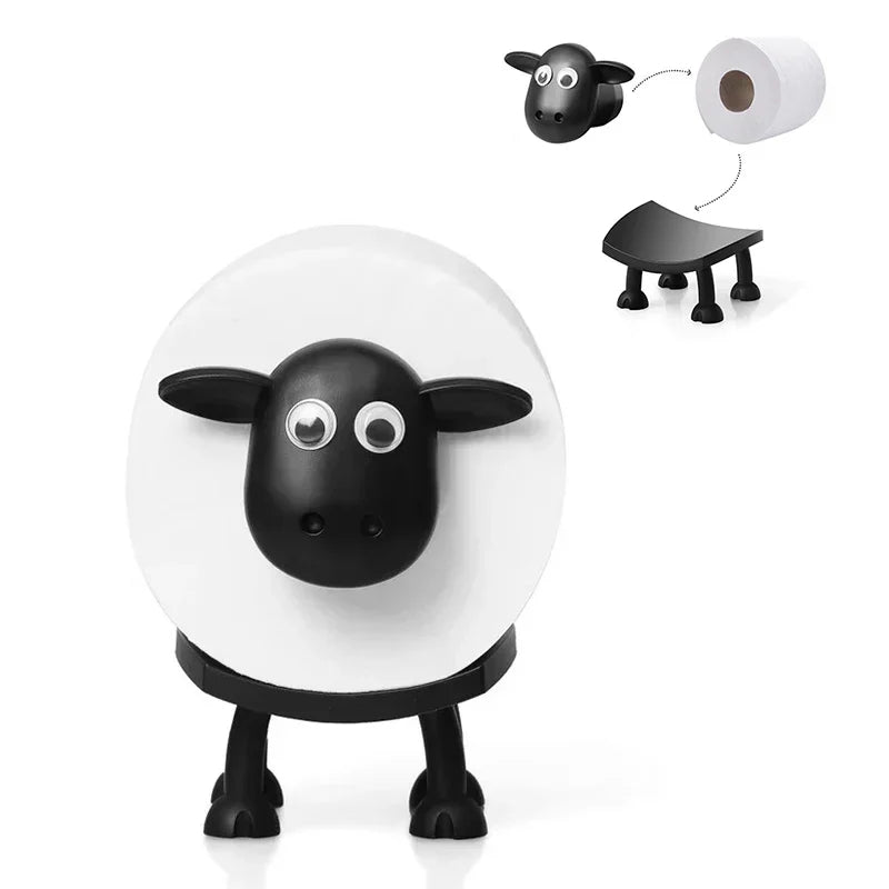 Sheep-shaped toilet paper holder showing full structure – holds multiple rolls and fits quirky interiors
