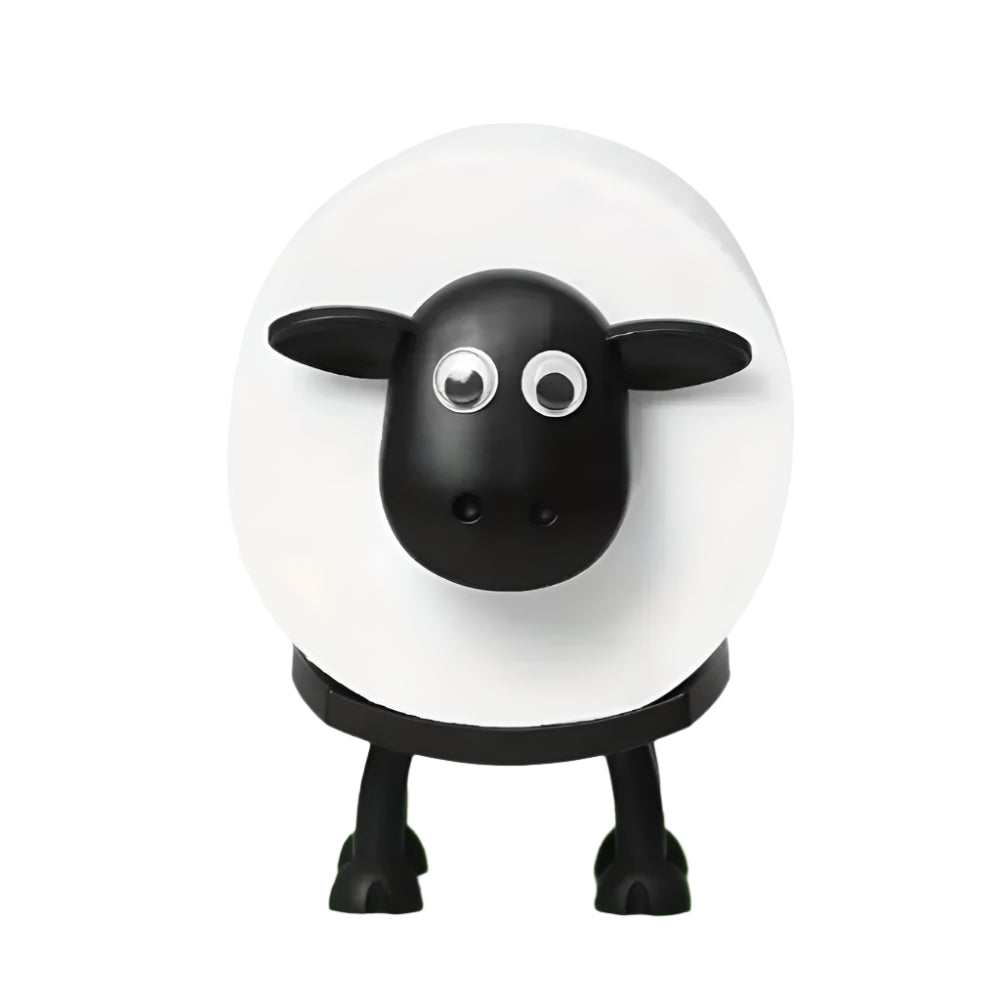 Front view of Rolli the Toilet Sheep – fun and functional toilet paper holder for bathroom decor

